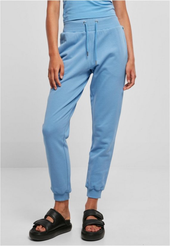 Damskie spodnie dresowe Urban Classics Organic High Talia - niebieskie