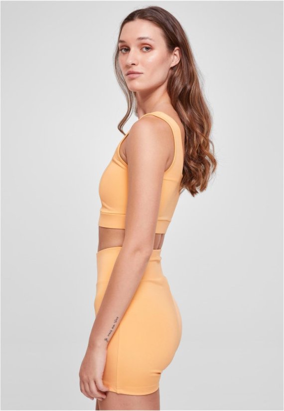 Ladies Recycled Squared Sports Bra - paleorange