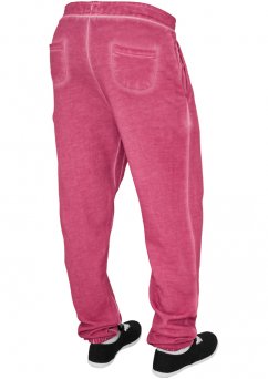 Růžové dámské tepláky Urban Classics Ladies Spray Dye Sweatpant - fuchsia