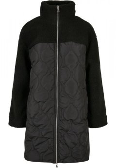 Dámský sherpa kabát Urban Classics Oversized Quilted - černý