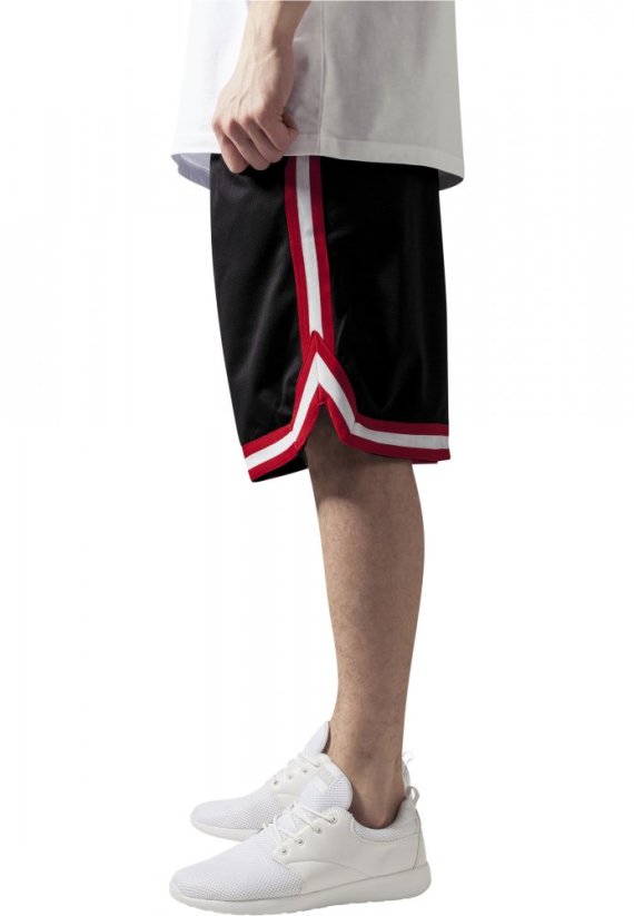 Stripes Mesh Shorts - blkredwht