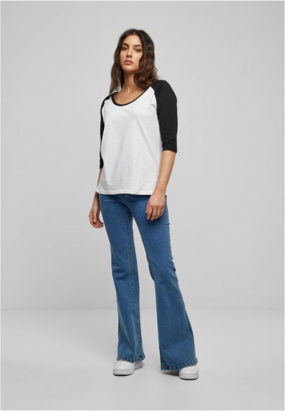 Černo/bílé dámské tričko Urban Classics Ladies 3/4 Contrast Raglan