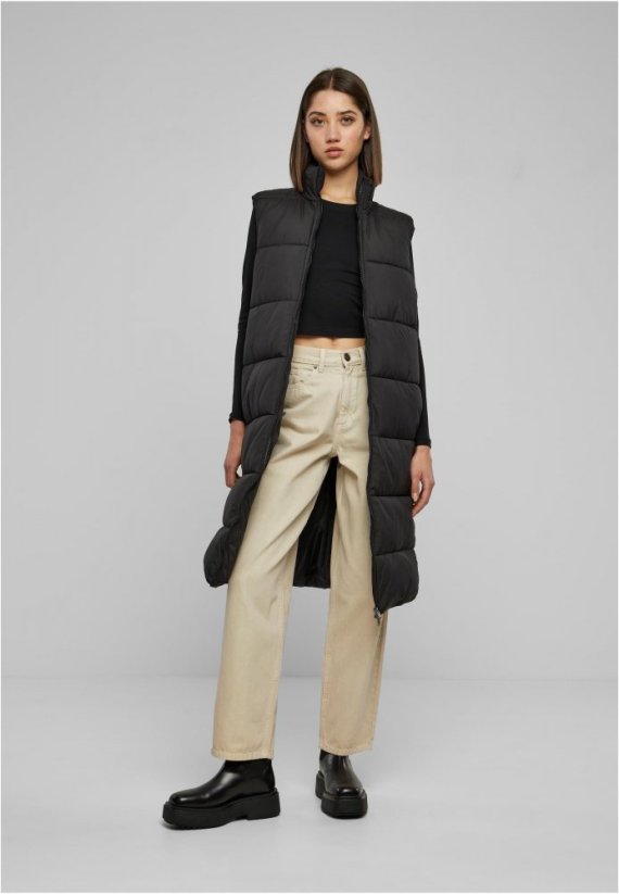 Černá dámská vesta Urban Classics Long Puffer