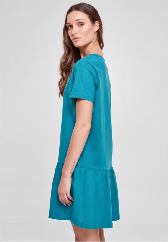 Dámské šaty Urban Classics Valance Tee - vodní zelená