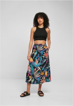 Ladies Viscose Midi Skirt - blackfruity