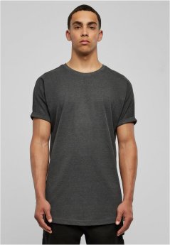 Long Shaped Turnup Tee - charcoal
