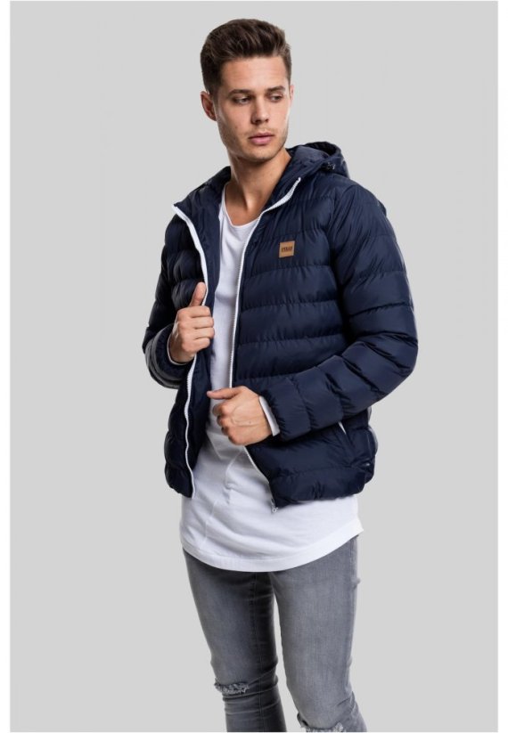 Pánská zimní bunda Urban Classics Basic Bubble Jacket - tmavě modrá
