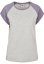 Tričko Urban Classics Ladies Contrast Raglan Tee - grey/dustypurple