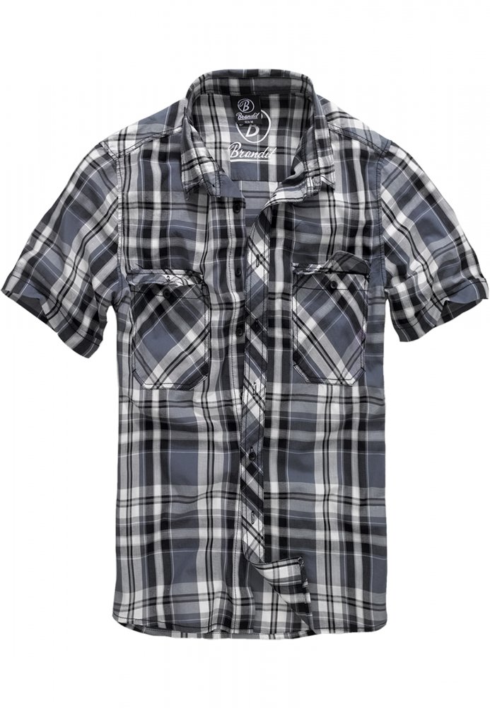Černo/šedá pánská košile Brandit Roadstar Shirt L