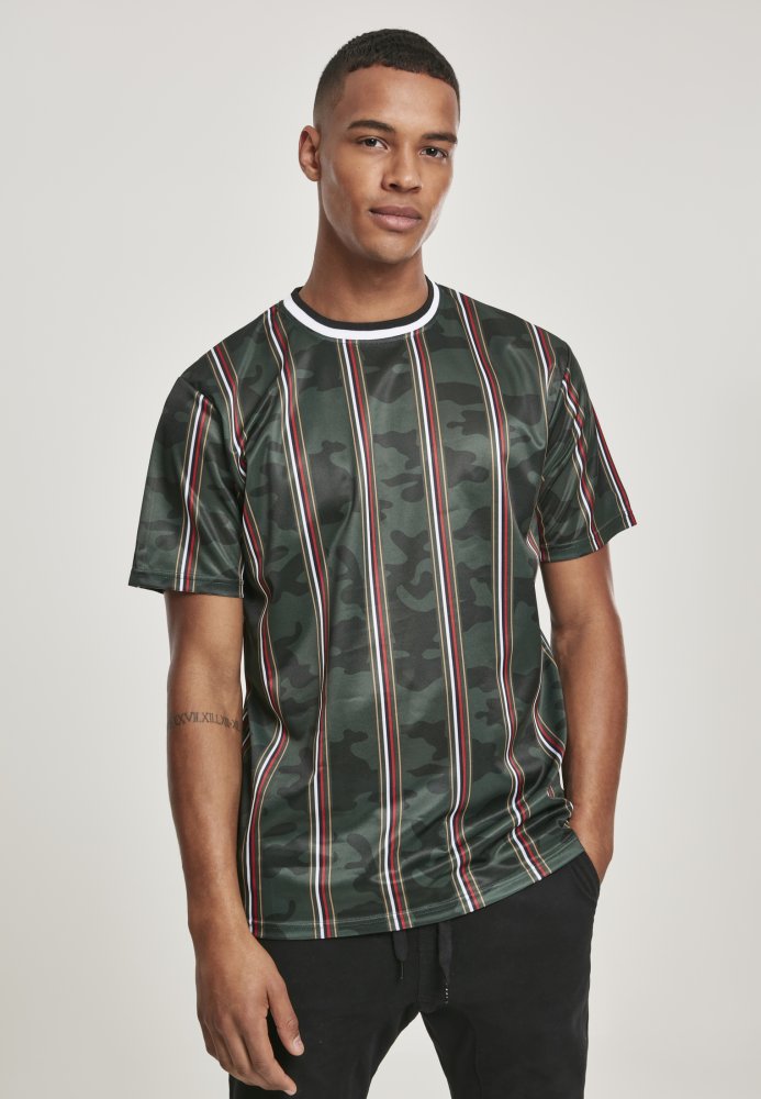 Tričko Southpole Thin Vertical Stripes AOP T-Shirt - green M
