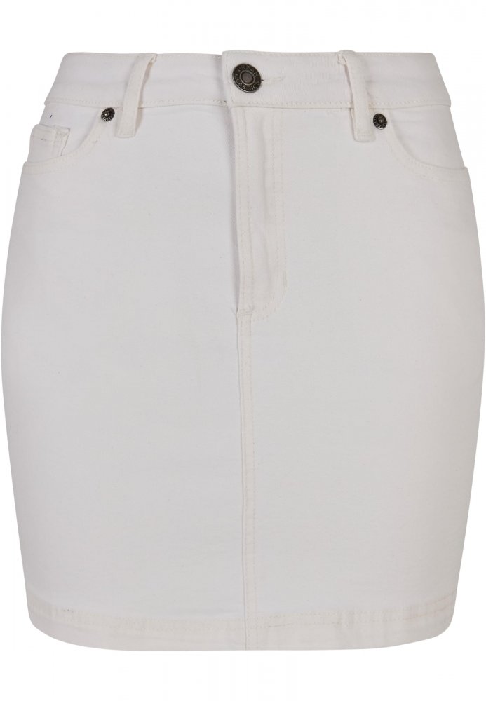 Ladies Organic Stretch Denim Mini Skirt - offwhite raw 27