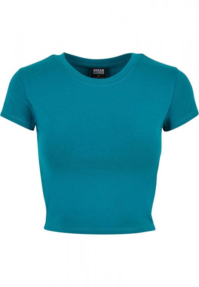 Ladies Stretch Jersey Cropped Tee - watergreen M