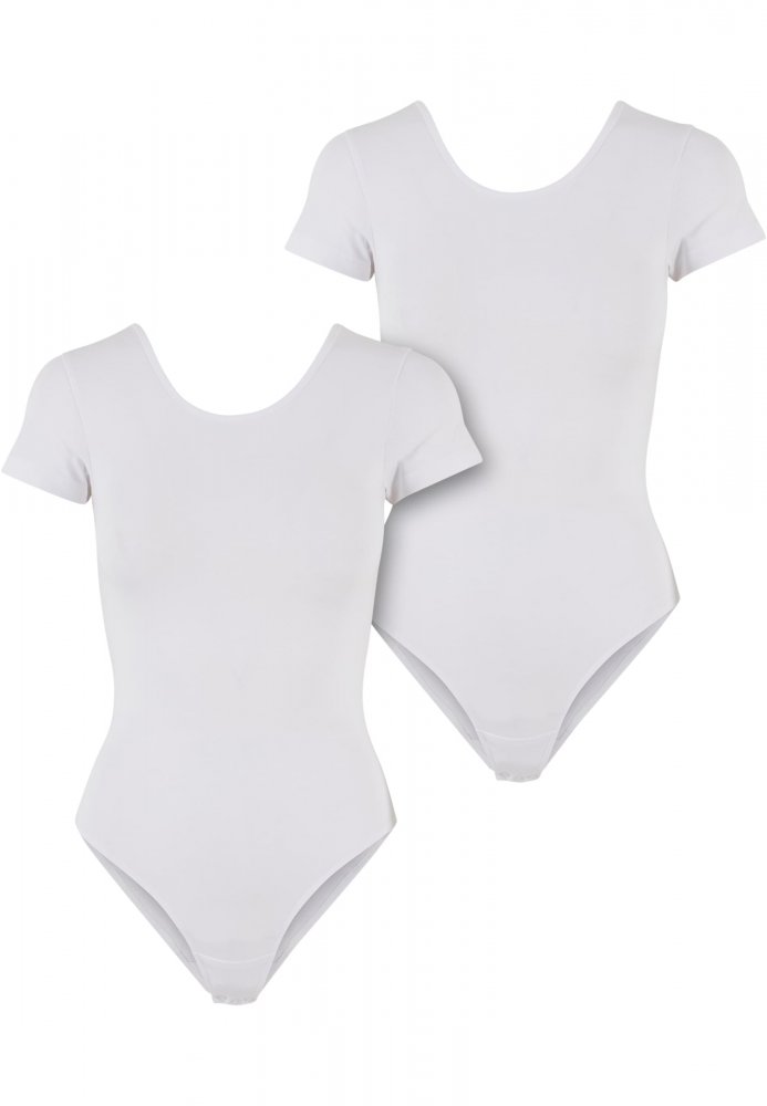 Ladies Organic Stretch Jersey Body 2-Pack - white+white XS