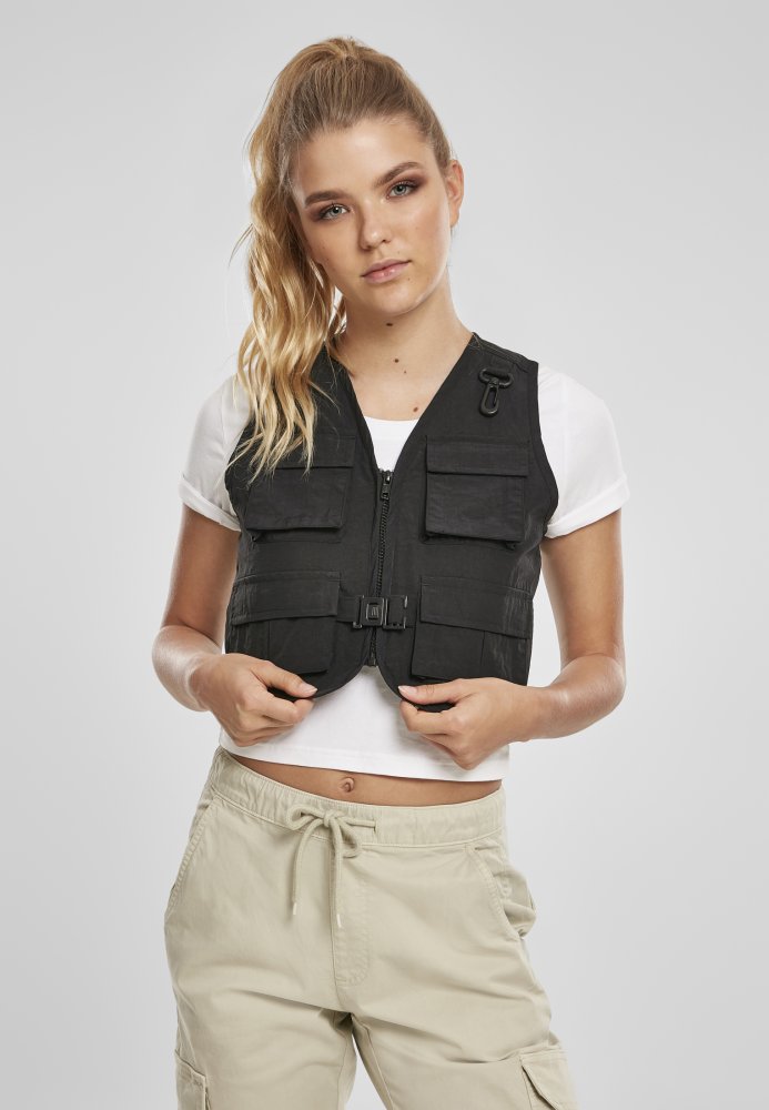 Ladies Short Tactical Vest - black XS