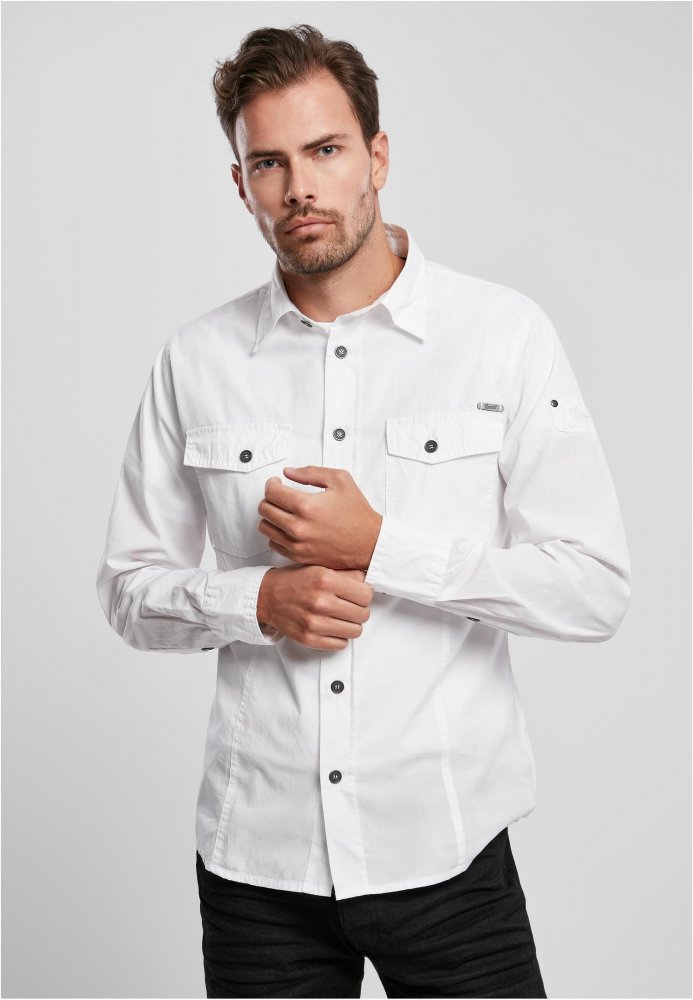 Bílá pánská košile Brandit Slim Worker Shirt XL