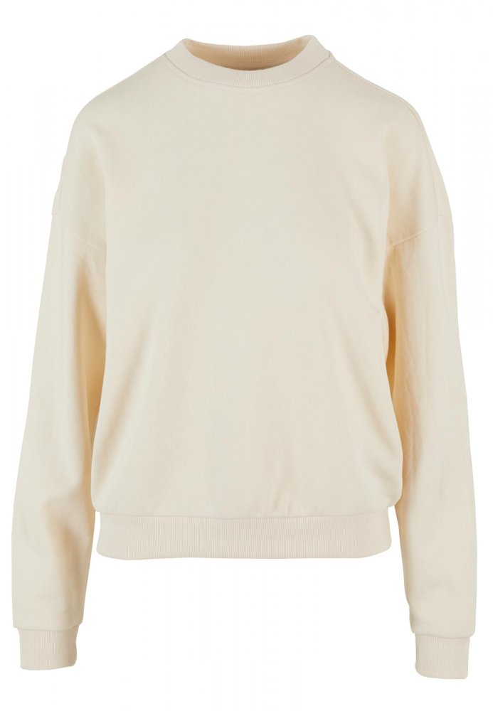 Ladies Oversized Light Terry Crewneck - whitesand XS