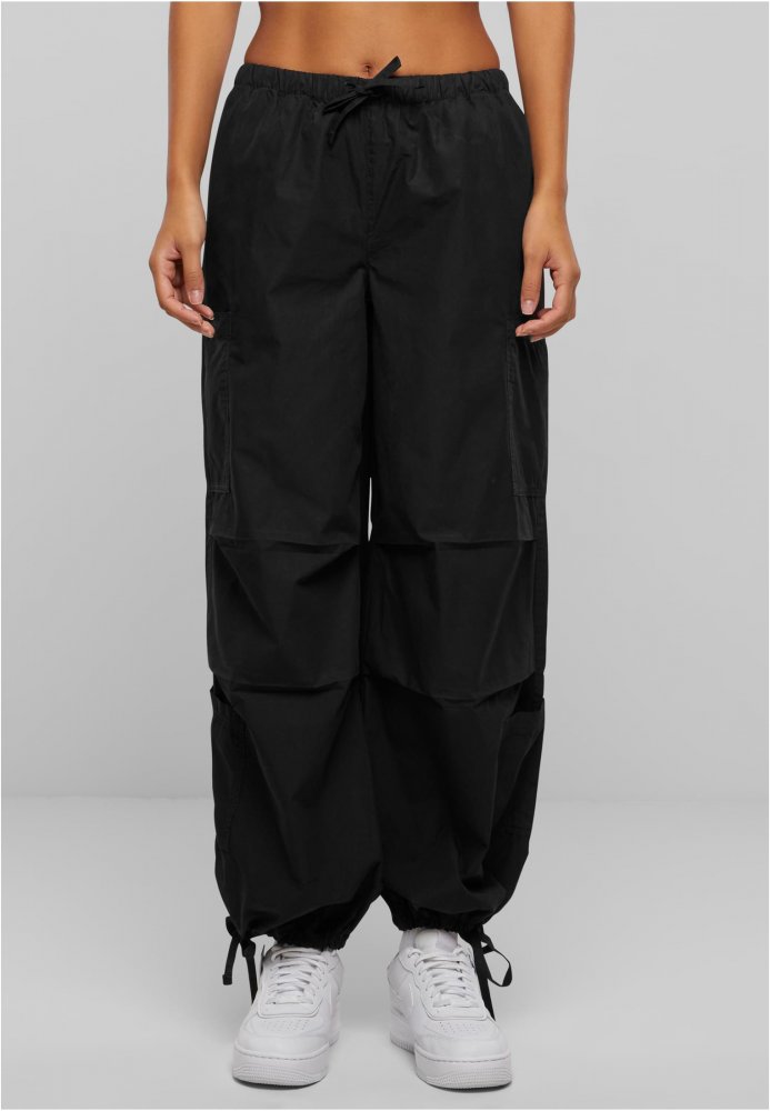 Ladies Cotton Cargo Parashute Pants - black XXL