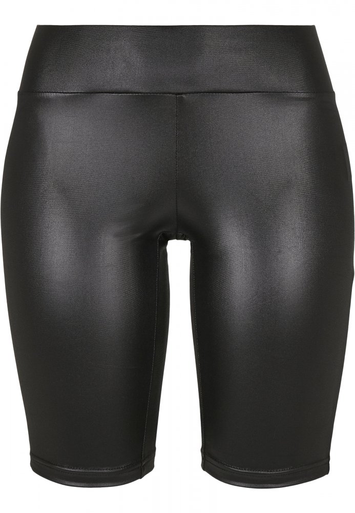 Ladies Synthetic Leather Cycle Shorts - black L