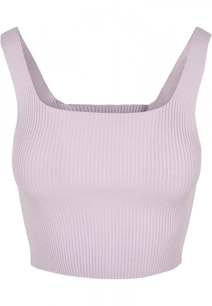 Ladies Cropped Knit Top - lilac XS
