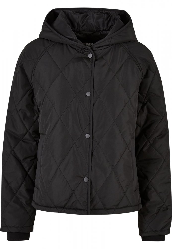 Ladies Oversized Diamond Quilted Hooded Jacket S