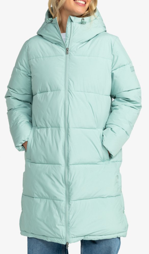 Zelenkavý zimní dámský kabát Roxy Test Of Time XL