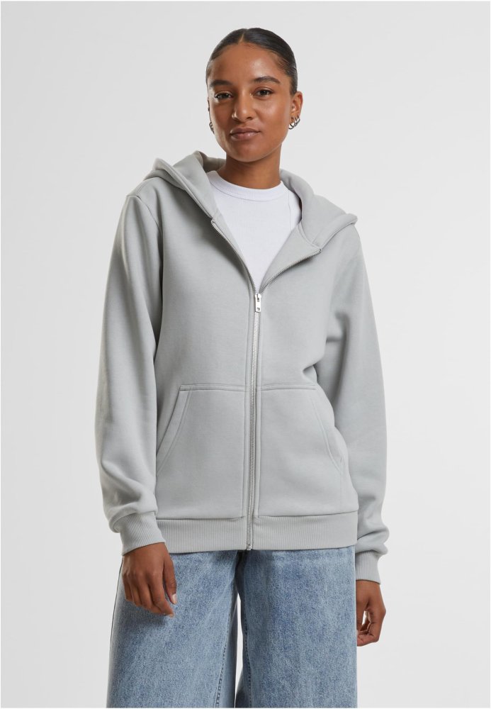 Ladies Fluffy Zip Hoody - lightasphalt M