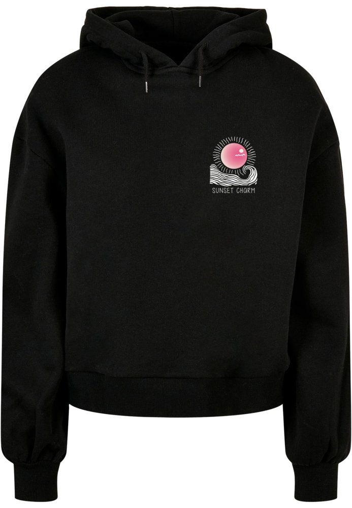 Ladies Sunset Charm Oversized Hoody - black 4XL