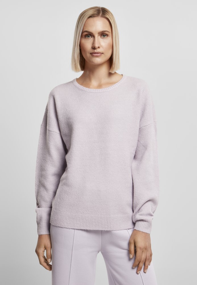 Ladies Chunky Fluffy Sweater - softlilac XL