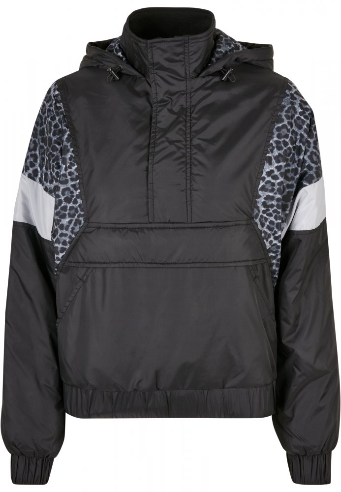 Ladies AOP Mixed Pull Over Jacket - black/snowleo/lightasphalt XL