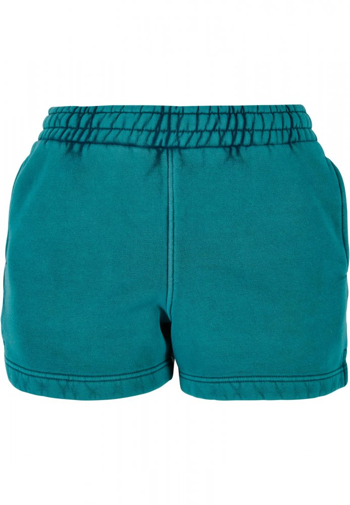 Ladies Stone Washed Shorts - watergreen 5XL