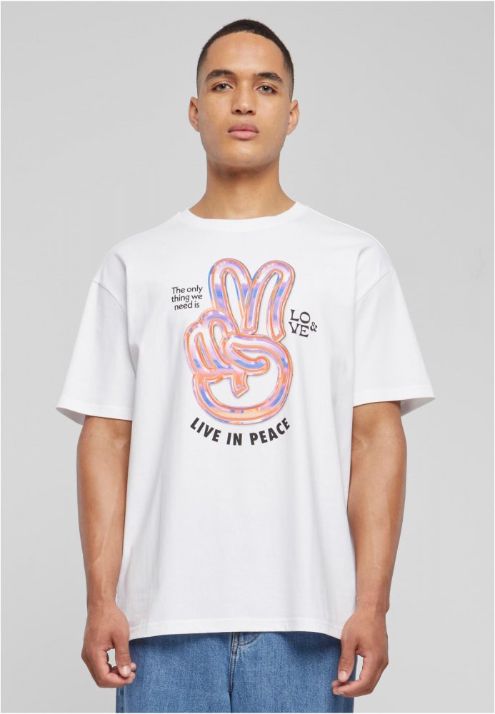 Live in Peace Oversize Tee - white XL