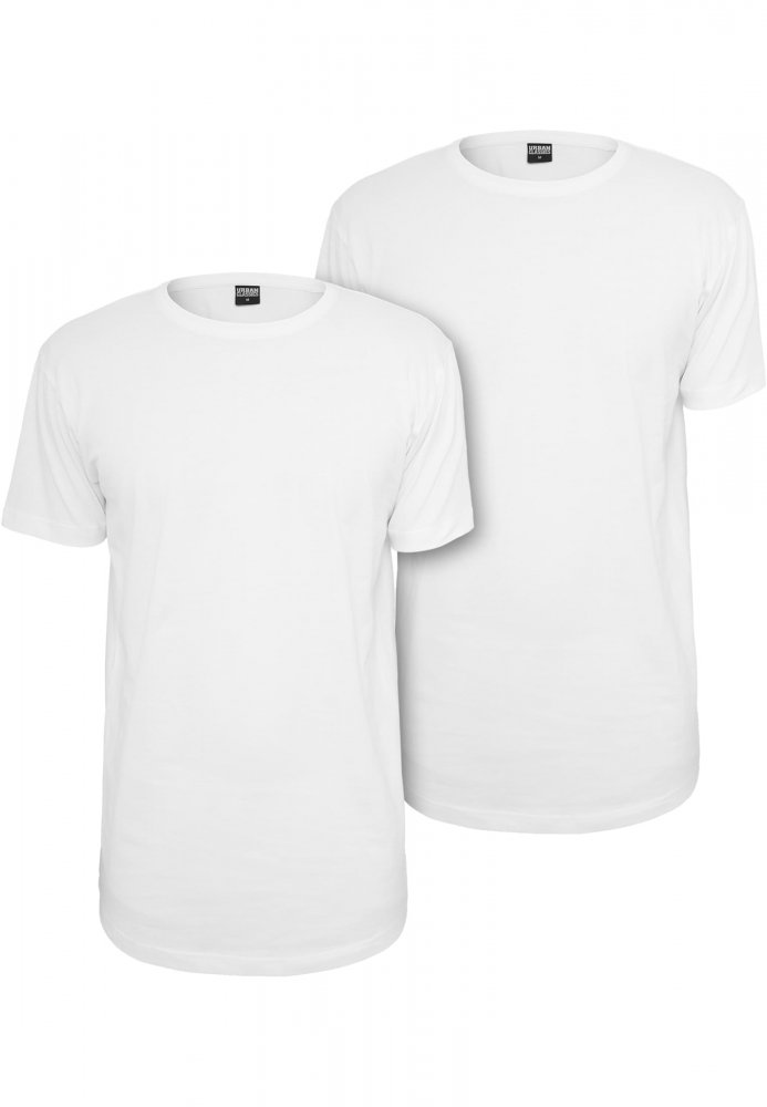 Shaped Long Tee 2-Pack - wht/wht XL