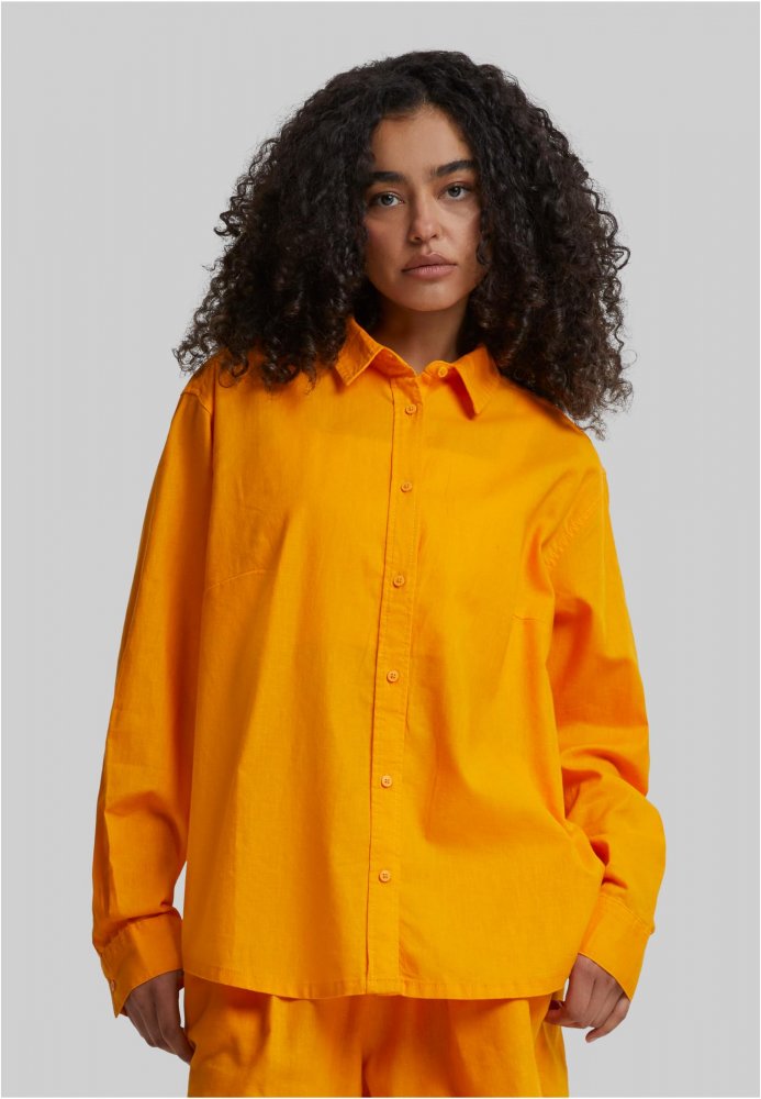 Ladies Linen Mixed Oversized Shirt - magicmango XXL