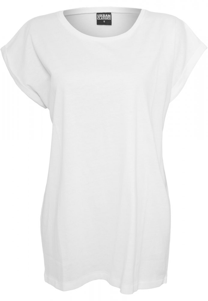 Ladies Extended Shoulder Tee - white S