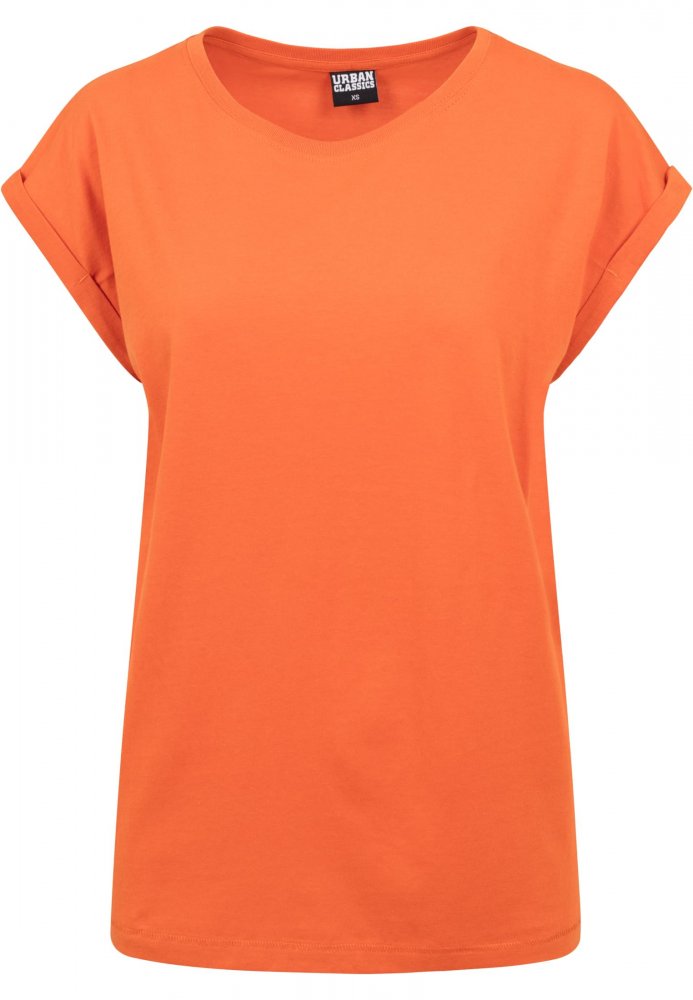Ladies Extended Shoulder Tee - rust orange XS
