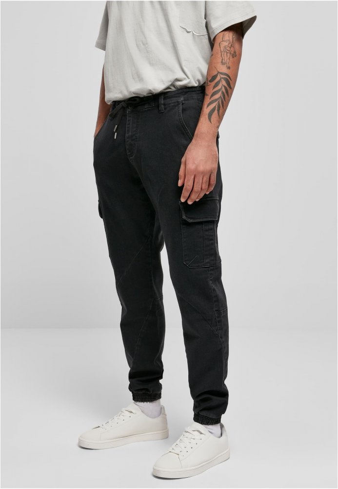 Knitted Cargo Jogging Pants - black 32