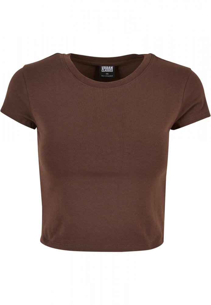 Ladies Stretch Jersey Cropped Tee - brown L