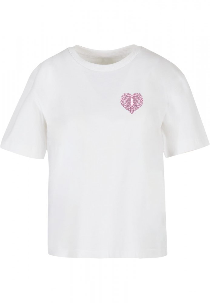 Heart Cage Rose Tee - white S