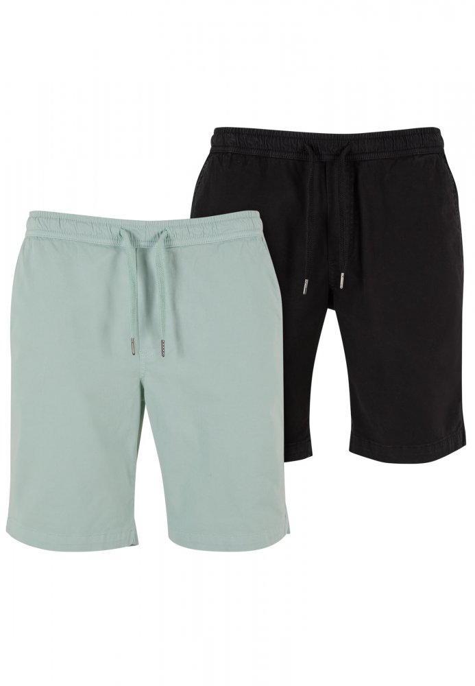 Stretch Twill Joggshorts 2-Pack - frostmint+black M