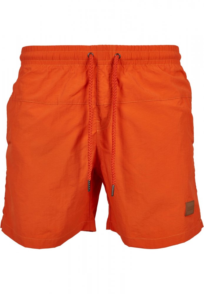 Pánské koupací kraťasy Urban Classics Block Swim Shorts - rust orange M