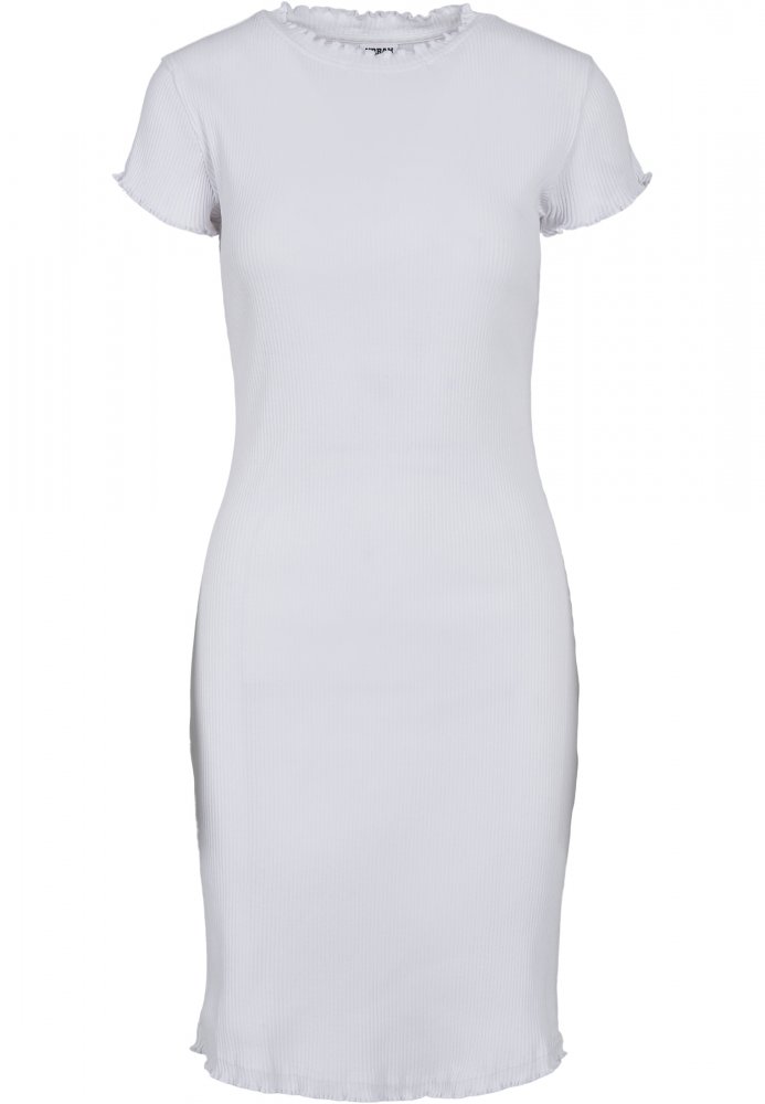 Ladies Rib Tee Dress - white M