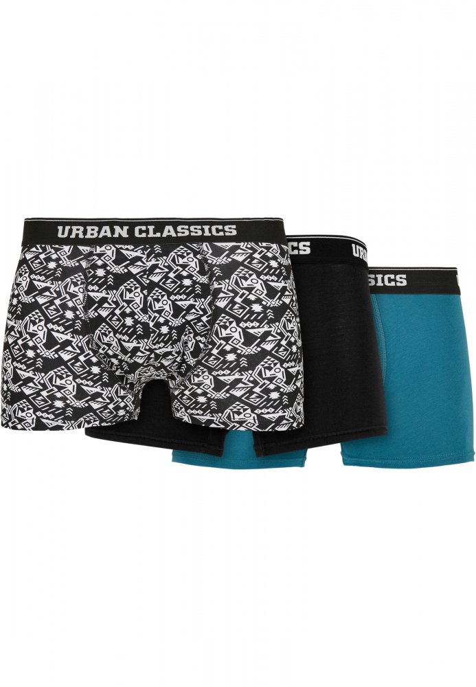 Organic Boxer Shorts 3-Pack - detail aop/black/jasper XL