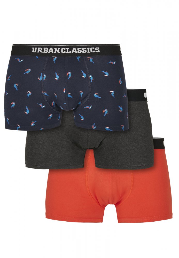 Boxer Shorts 3-Pack - bird aop+ boxer orange + cha XL