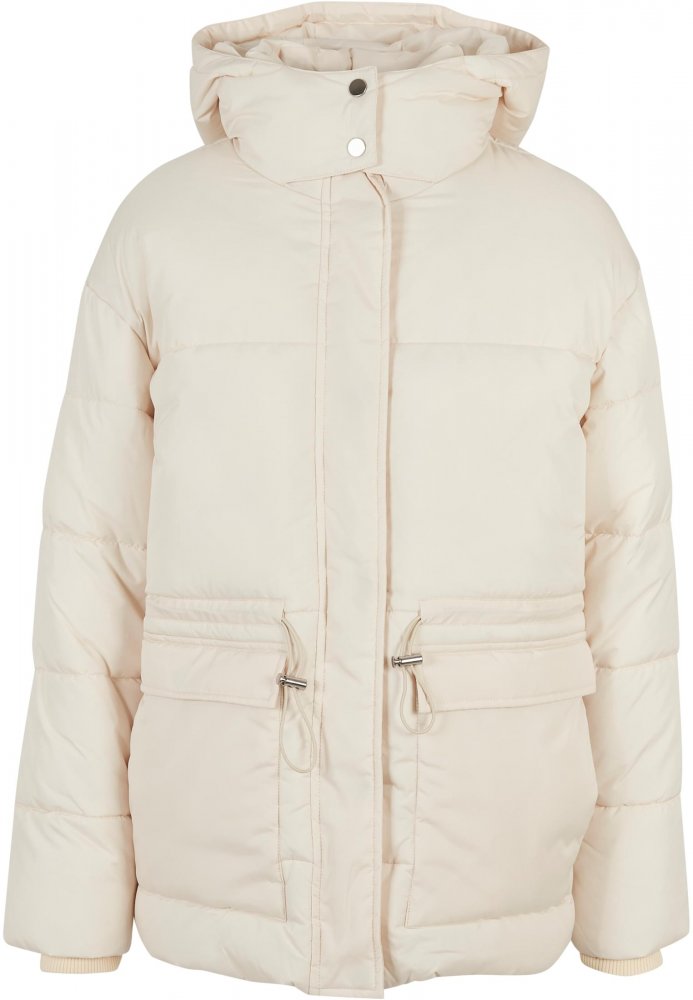 Ladies Waisted Puffer Jacket - whitesand XL
