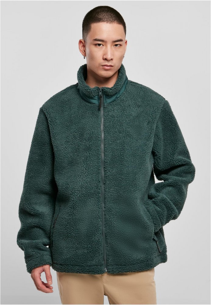 Basic Sherpa Jacket - bottlegreen 5XL