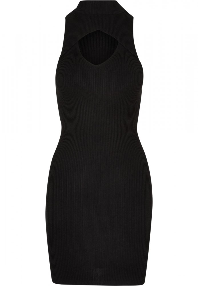 Ladies Cut Out Sleevless Dress - black 3XL