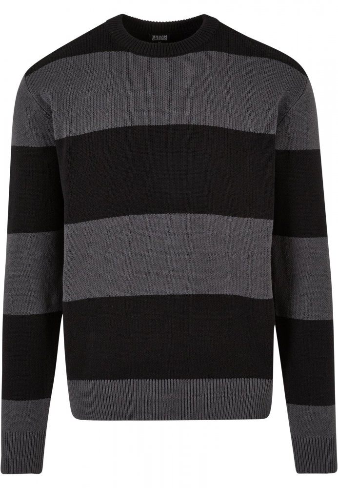Heavy Oversized Striped Sweatshirt - black/darkshadow XXL