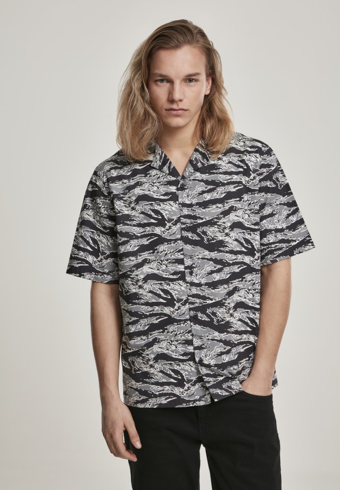 Pattern Resort Shirt - stone camo S