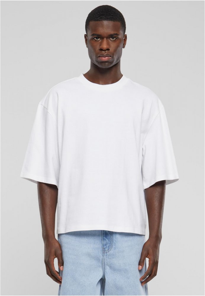 Organic Oversized Cropped Tee - white L
