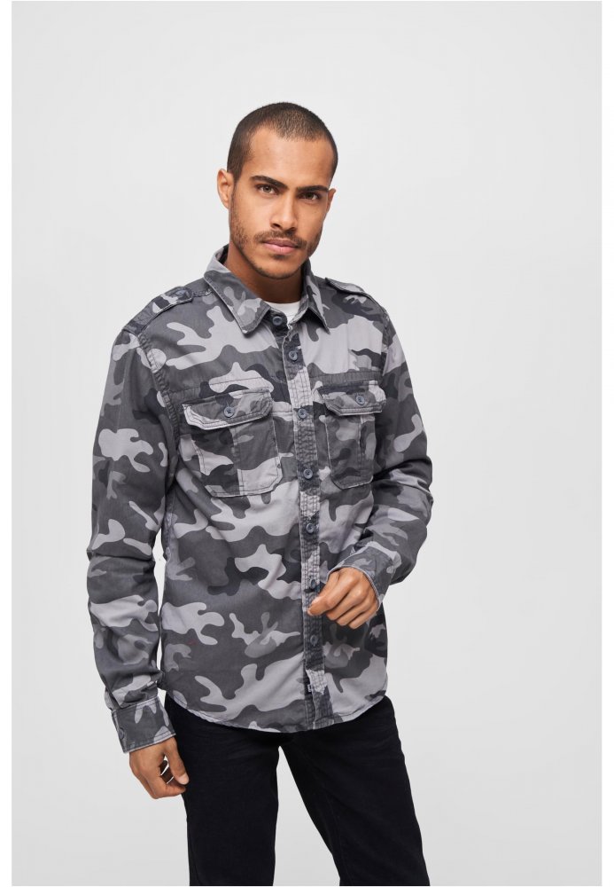 Vintage Shirt - grey camo XL